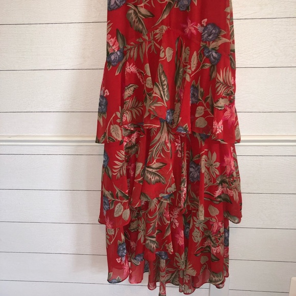 WAYF revolve Red Chelsea Floral Ruffle Dress - XS F - Picture 4 of 7